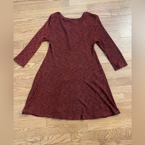 Poof! Long Sleeve Lace Up Maroon Mini Dress - Picture 3 of 4